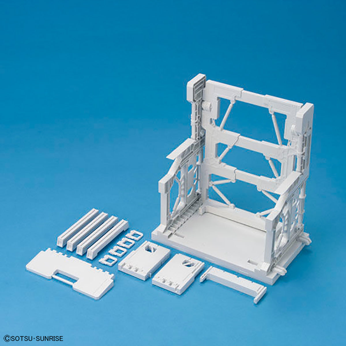 BUILDERS PARTS SYSTEM BASE 001 (WHITE) 機艙 高達模型改造部件 格納庫 白色