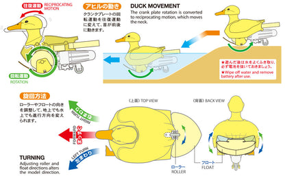 Tamiya 工作樂 Swimming Duck 出水能跑入水能游 鴨子機械人教育模型 (黃色版)