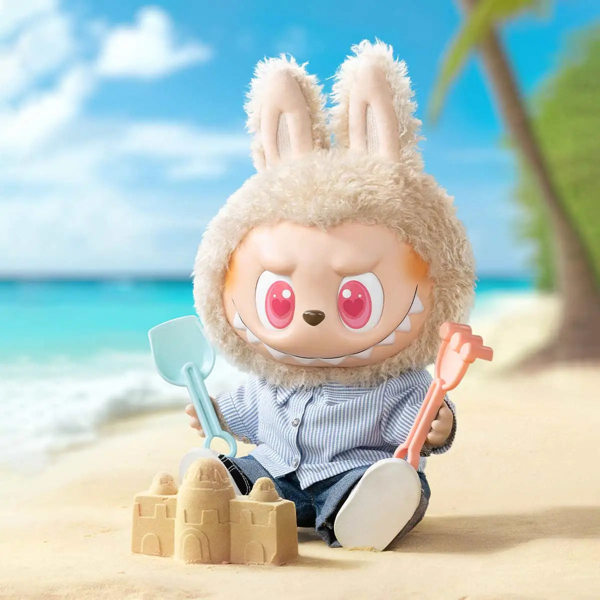 THE MONSTERS-Labubu FLIP WITH ME Vinyl Plush Doll 夏日浪大娃 四眼切換搪膠毛絨公仔