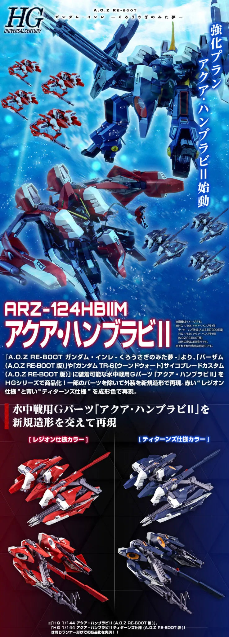 HGUC 1/144 AQUA-HAMBRABI Ⅱ (A.O.Z RE-BOOT Ver.) 水中型漢布拉比II (A.O.Z RE-BOOT Ver.)