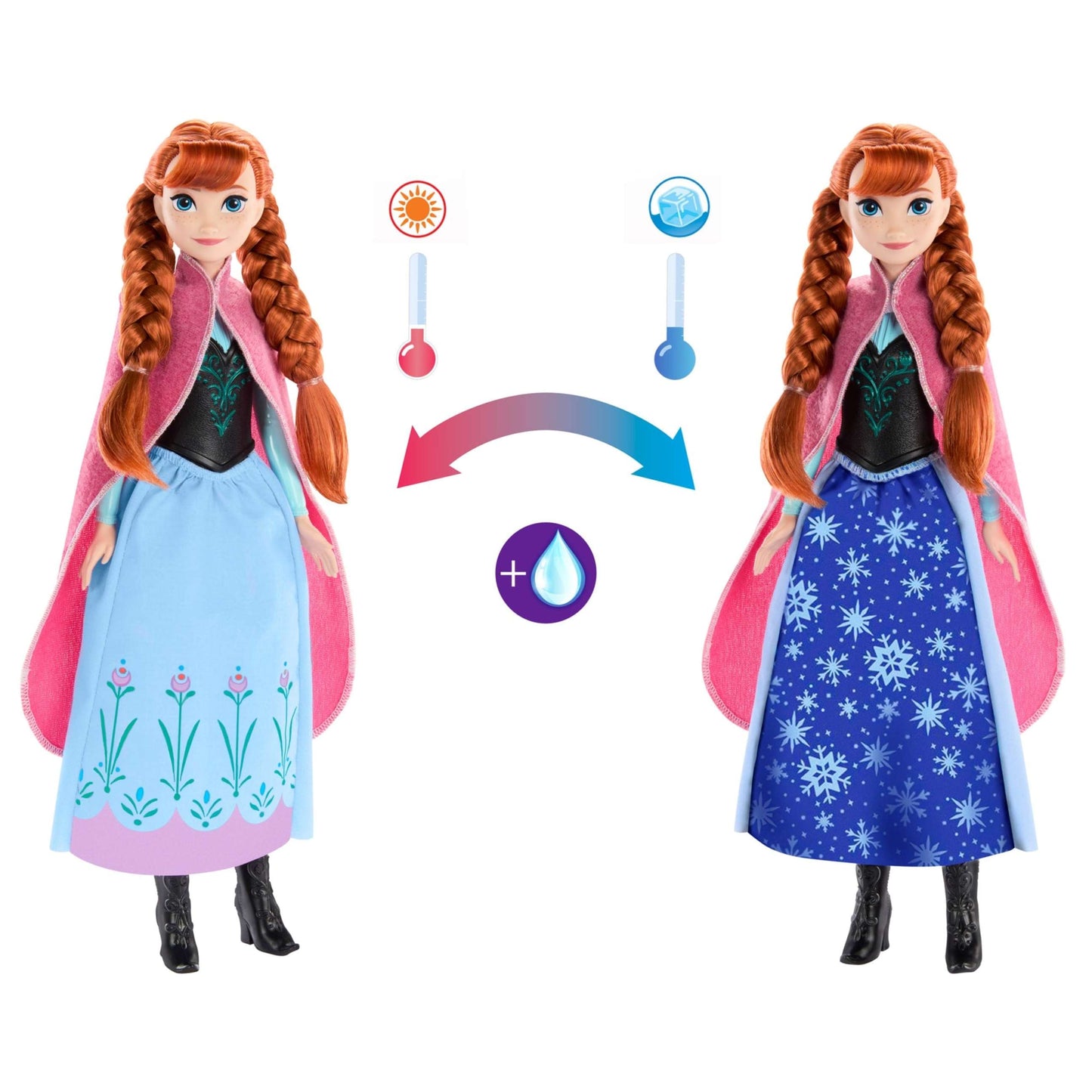 HTG24 Disney Frozen Magical Skirt Anna Fashion Doll