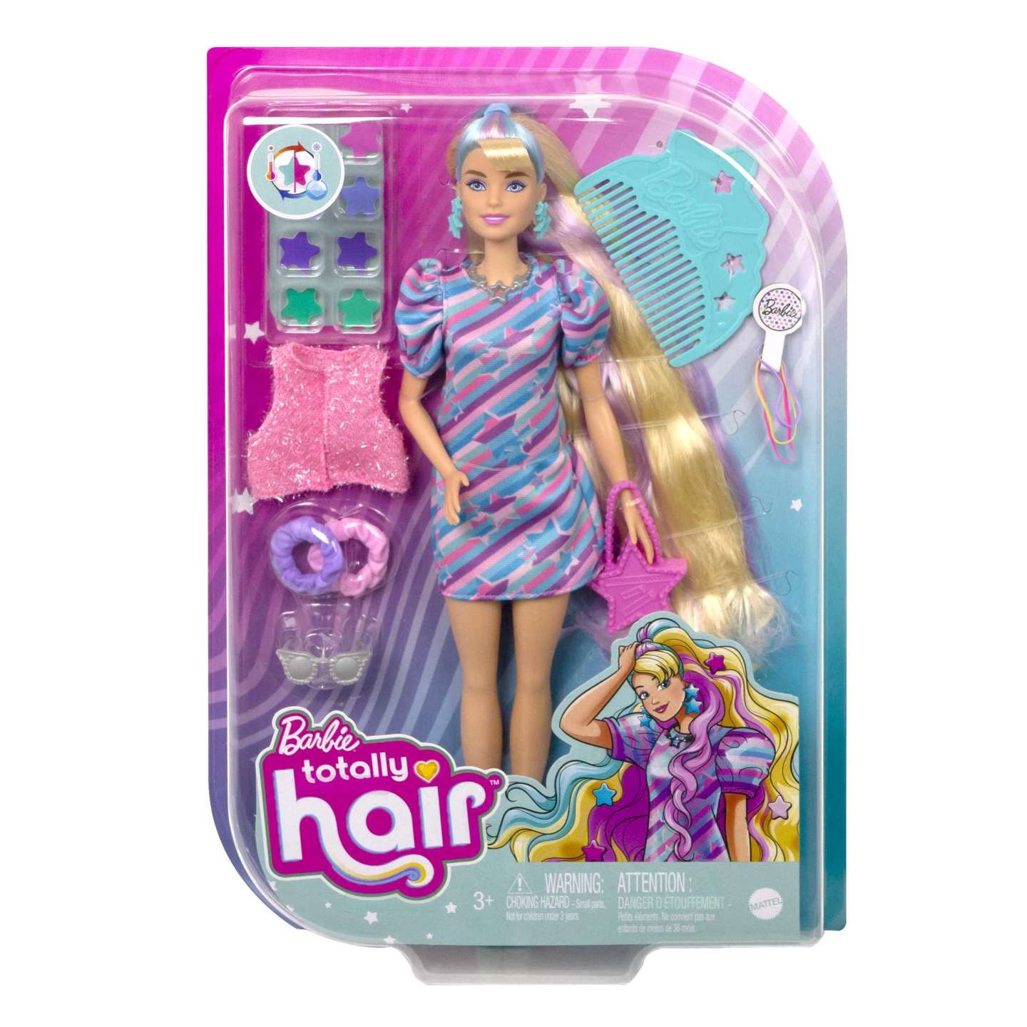 HCM88 Barbie Totally Hair Star-Themed Doll