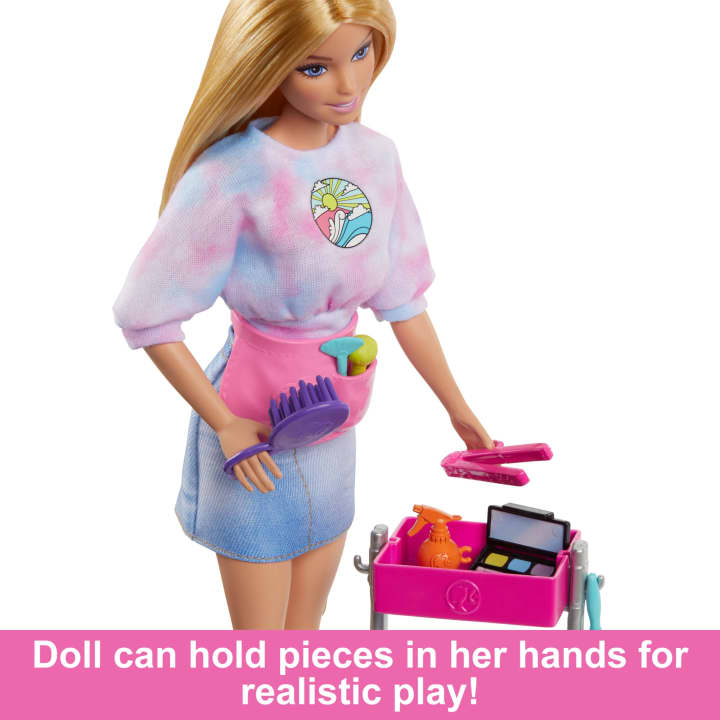 HNK95 Barbie “Malibu” Stylist Doll &amp; 14 Accessories Playset