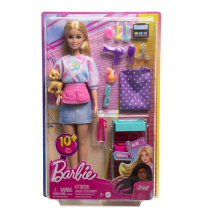 HNK95 Barbie “Malibu” Stylist Doll &amp; 14 Accessories Playset