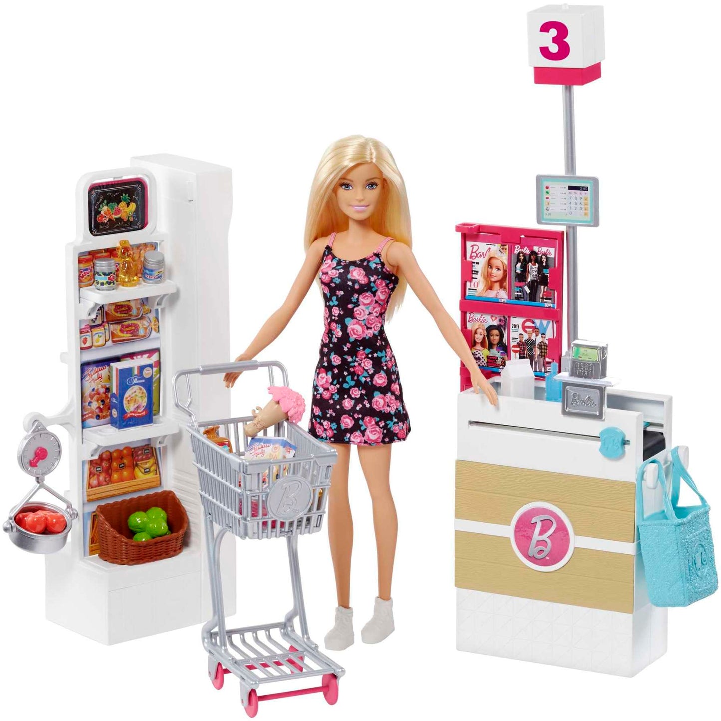 FRP01 Barbie Doll and Supermarket Playset