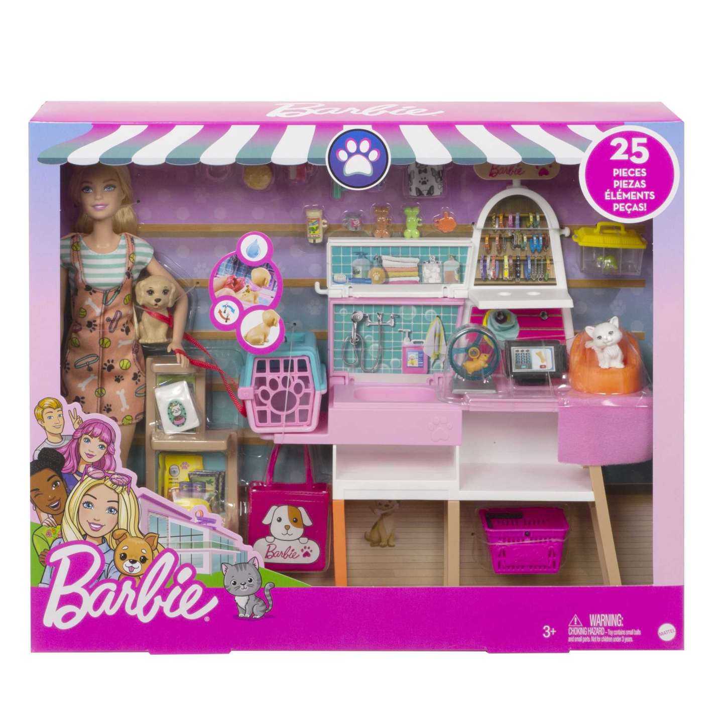 GRG90 Barbie Doll and Pet Boutique Playset