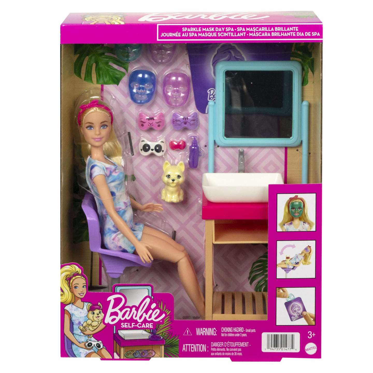 HCM82 Barbie Sparkle Mask Day Spa Playset